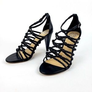 Vince Camuto Amellis Strappy Heeled Sandal Black size 6.5M, Original Retail $130